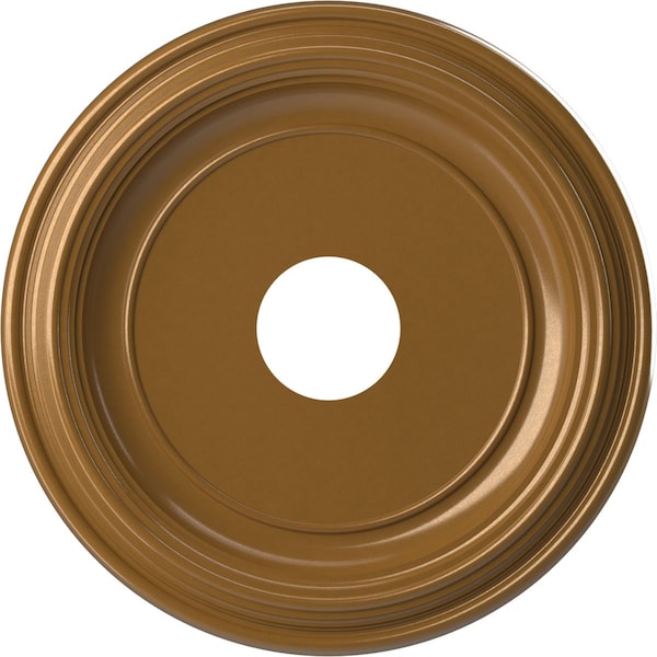 Ekena Millwork Traditional PVC Medallion (Canopies up to 9 1/2"), 16"OD x 3 1/2"ID x 1 3/8"P, Metallic Vintage Gold CMP16TRDVG - main